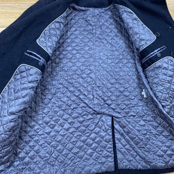 Calvin Klein Wool Blend Peacoat Womens S Medium Black Double Breasted - Picture 7 of 10